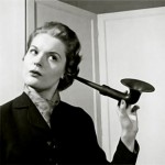 lady with a ear horn