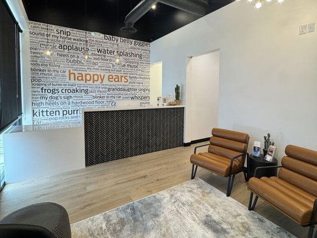 happy ears hearing center waiting room in vistancia az