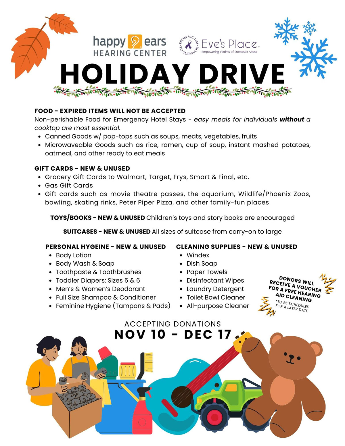 Thanksgiving Donation Details with Happy Ears Hearing Center